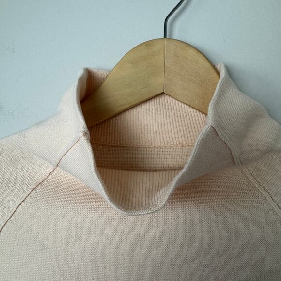 COS KNITTED POLO NECK JUMPER ORGANIC COTTON LIGHT PINK - Picture 3 of 13